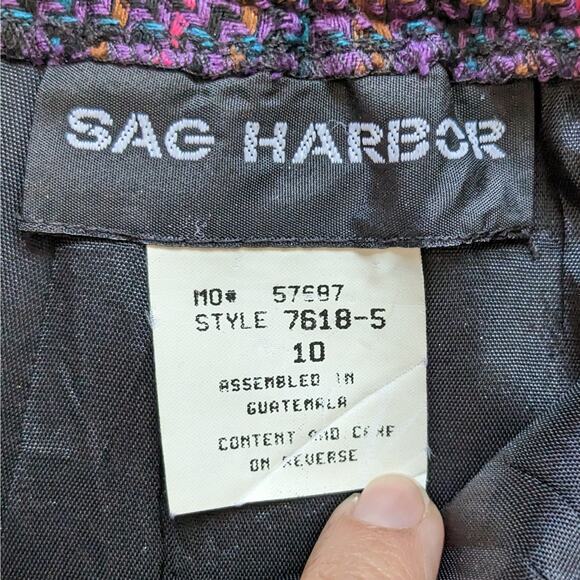 VINTAGE SAG HARBOR Purple Plaid Mid-length Skirt Size 10 - Picture 10 of 12